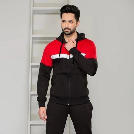 Black and Red paneling track suits for Men's